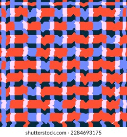 Trendy geometric abstract seamless pattern. colorful minimal linear design on black background. Hand drawn vector illustration. Texture for packing, print, fabric, textile, wallpaper, decor