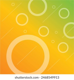 Trendy geometric abstract summer background. Dynamic shapes composition. summer background with yellow and orange circles and flowers