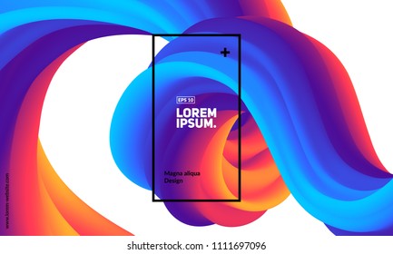 Trendy Geometric Background. 3d Fluid Shape Illustration. Eps10 Vector.