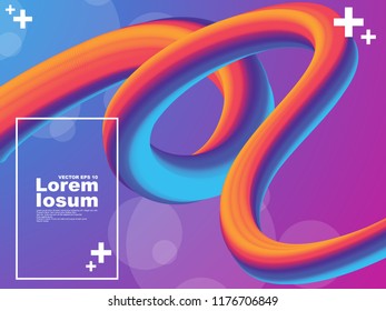 Trendy geometric background. 3d Fluid shape illustration. Eps10 vector