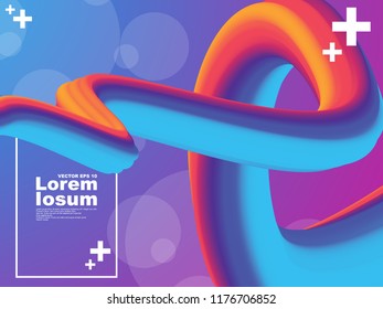 Trendy geometric background. 3d Fluid shape illustration. Eps10 vector