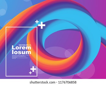 Trendy geometric background. 3d Fluid shape illustration. Eps10 vector