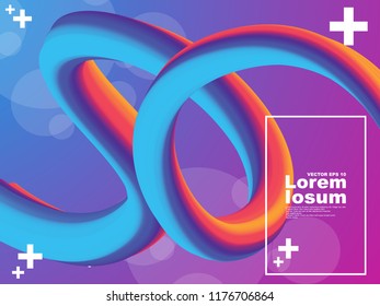 Trendy geometric background. 3d Fluid shape illustration. Eps10 vector