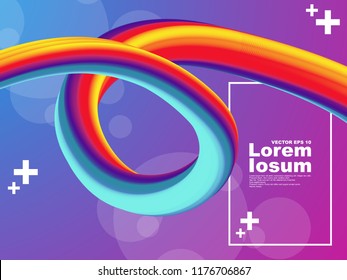 Trendy geometric background. 3d Fluid shape illustration. Eps10 vector
