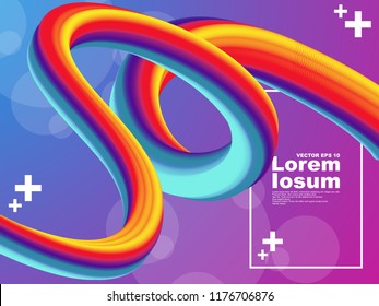 Trendy geometric background. 3d Fluid shape illustration. Eps10 vector