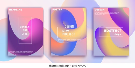 Trendy geometric background. 3d Fluid shape illustration.  Vector illustration