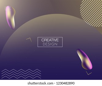 Trendy geometric background. 3d Fluid shape illustration