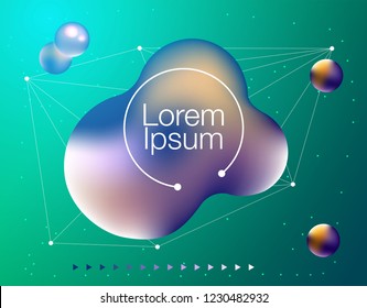 Trendy geometric background. 3d Fluid shape illustration