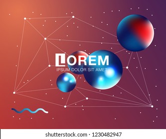 Trendy geometric background. 3d Fluid shape illustration
