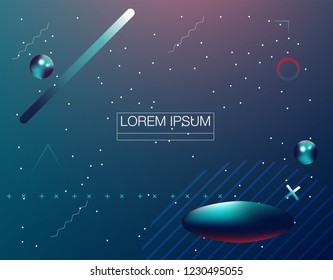 Trendy geometric background. 3d Fluid shape illustration