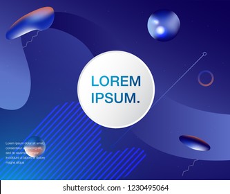 Trendy geometric background. 3d Fluid shape illustration