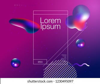 Trendy geometric background. 3d Fluid shape illustration