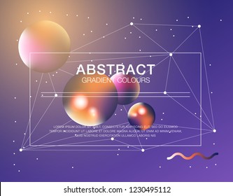 Trendy geometric background. 3d Fluid shape illustration