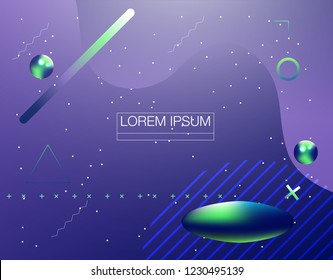 Trendy geometric background. 3d Fluid shape illustration