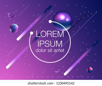 Trendy geometric background. 3d Fluid shape illustration