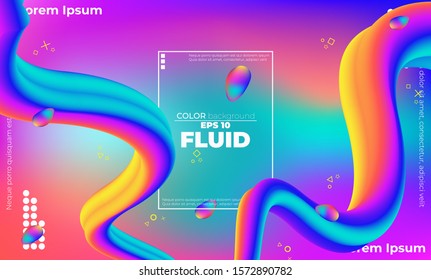 Trendy geometric background. 3d Fluid wave liquid shape.  