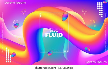 Trendy geometric background. 3d Fluid wave liquid shape.  