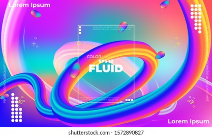 Trendy geometric background. 3d Fluid wave liquid shape.  