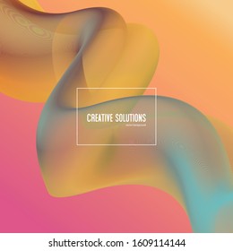 Trendy geometric background. 3d Fluid shape illustration.