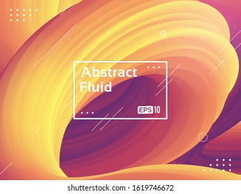 Trendy geometric background. 3d Fluid shape illustration