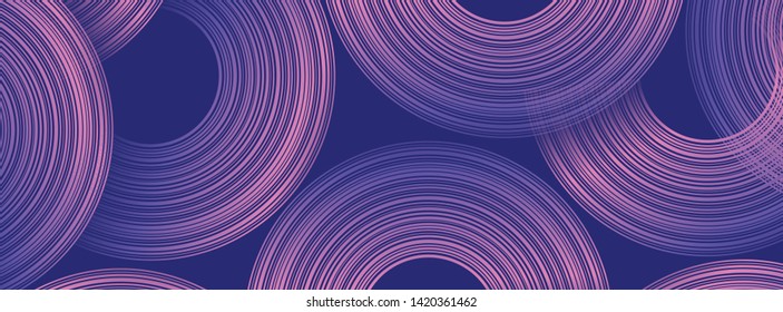 Trendy geometric background with abstract circles shapes. Banner design. Futuristic dynamic pattern design. Vector illustration
