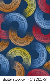 Trendy geometric background with abstract circles shapes. Stories banner design. Futuristic dynamic pattern design. Vector illustration