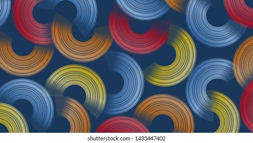 Trendy geometric background with abstract circles shapes. Banner design. Futuristic dynamic pattern design. Vector illustration