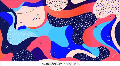 Trendy geometric background with fluid shapes modern concept. Modern design background template.