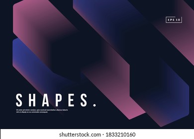 Trendy geometric background. Gradient shapes composition. Eps10 vector.