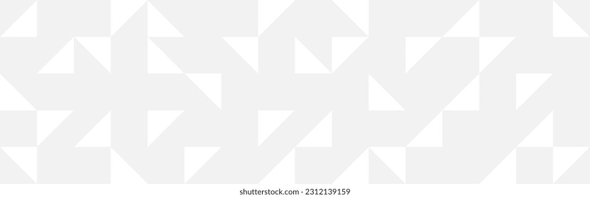 Fondo geométrico de moda en tonos grises y blancos, plantilla para el diseño web y tapicería. Textura de triángulos y cuadrados en mosaico, patrón moderno.