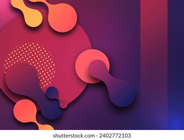 Trendy geometric background. Liquid fluid, overlay. Suitable for wallpaper, banner, background, card, landing page, cover, flyer, report, business, social media. Vector illustration