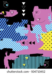 Trendy geometric background. Retro style texture. Modern abstract design poster, cover, card design.