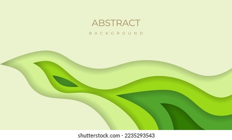 Trendy geometric background. Shaded paper cut shape creative design. green backgrounds. Vector illustration.