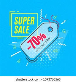 Trendy geometric banners, speech bubbles, sales background. Vector illustration