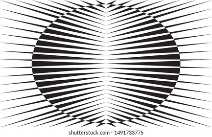Trendy geometric black and white background, abstract halftone lines pattern, vector modern design texture.