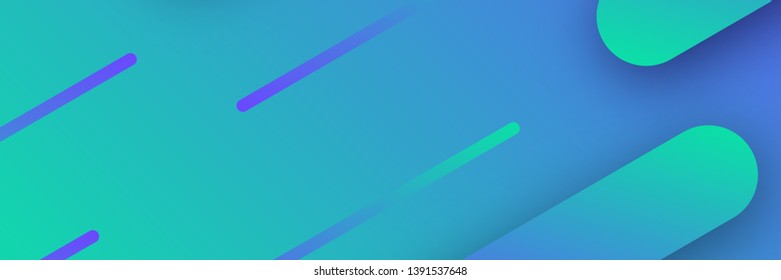 Trendy geometric blue background with abstract dynamic shapes. Banner design. Futuristic pattern. Vector illustration