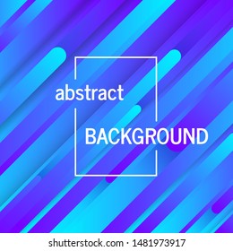 Trendy geometric blue background with abstract lines. Card design. Futuristic dynamic pattern. Vector illustration