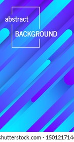 Trendy geometric blue background with abstract lines. Stories banner design. Futuristic dynamic pattern. Vector illustration