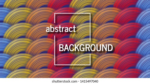Trendy geometric colorful background with abstract circles shapes. Banner design. Futuristic dynamic pattern design. Vector illustration