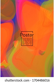 Trendy Geometric Cover Design with Gradient and Abstract Lines, Figures for your Business.  Template Fluid Rainbow Poster Design, Gradient Effect for Performance.