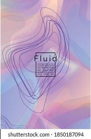 Trendy Geometric Cover Design with Gradient and Abstract Lines, Figures for your Business.  Poster Fluid Rainbow Poster Design, Gradient Effect for Identity.