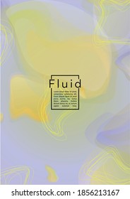 Trendy Geometric Cover Design with Gradient and Abstract Lines, Figures for your Business.  Magazine Fluid Rainbow Poster Design, Gradient Effect for Presentation.