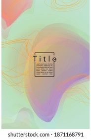 Trendy Geometric Cover Design mit farbigen und abstrakten Linien, Figures for your business.  Placard Fluid Rainbow Poster Design, Farbverlauf-Effekt für die Leistung.