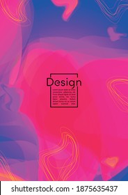 Trendy Geometric Cover Design mit farbigen und abstrakten Linien, Figures for your business.  Page Fluid Rainbow Poster Design, Farbverlauf-Effekt für Ereignis.