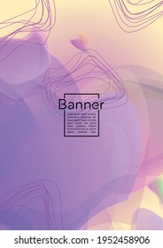 Trendy Geometric Cover Design with Gradient and Abstract Lines, Figures for your Business.  Leaflet Fluid Rainbow Poster Design, Gradient Effect for Branding.