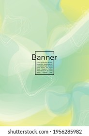 Trendy Geometric Cover Design with Gradient and Abstract Lines, Figures for your Business.  Booklet Fluid Rainbow Poster Design, Gradient Effect for Performance.