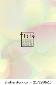 Trendy Geometric Cover Design with Gradient and Abstract Lines, Figures for your Business.  Brochure Fluid Rainbow Poster Design, Gradient Effect for Electronic Festival.