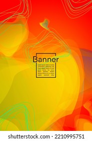 Trendy Geometric Cover Design with Gradient and Abstract Lines, Figures for your Business.  Mockup Fluid Rainbow Poster Design, Gradient Effect for Performance.