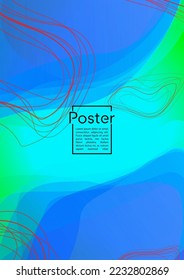 Diseño de portada geométrica de moda con líneas de degradado y abstracto, figuras para su negocio.  Diseño del afiche del arco iris del líquido de carátula, efecto degradado para la identidad.