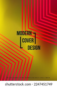 Trendy Geometric Cover Design with Gradient and Abstract Lines, Figures for your Business. Mockup Fluid Rainbow Poster Design, Gradient Effect for Event.